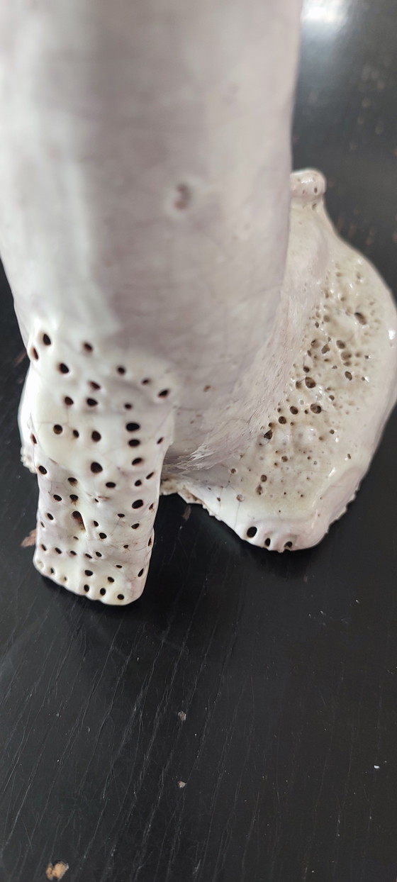 Image 1 of Ancient zoomorphic sculpture glazed terracotta