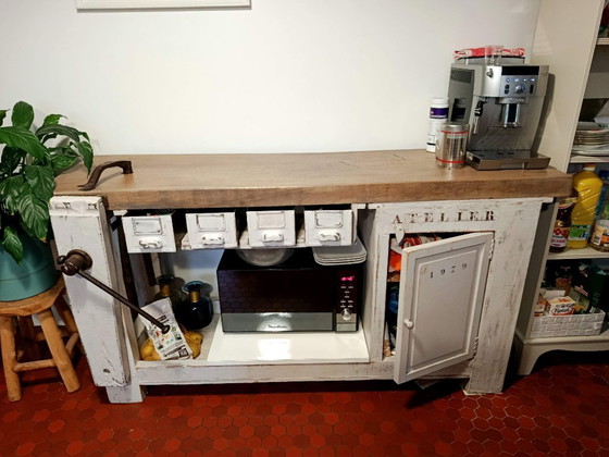 Image 1 of Antike Werkbank aus Buchenholz