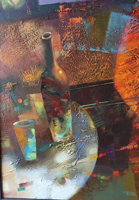 Original Oil Painting Abstract Musician Saxophone Night Blues – Paintings & Drawings, Canvas (photo 8 of 9)