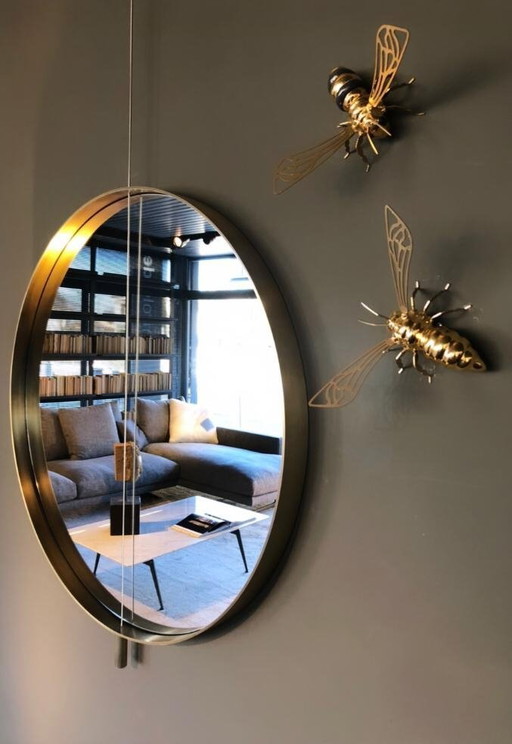 Scultura in ceramica ape oro e nero