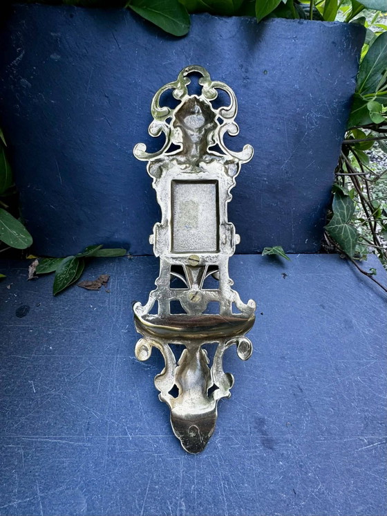 Portariviste barocco in ottone, porta fiammiferi da parete in ottone. – Brass, Barok (photo 3 of 5)