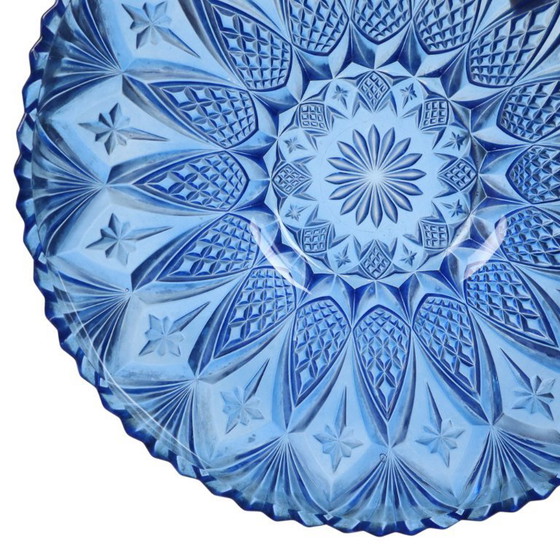 Image 1 of Frutero francés de cristal azul