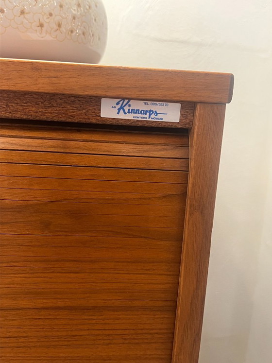 Image 1 of Vintage Platenmeubel / Kastje Met Roldeur, Kinnarps Zweden