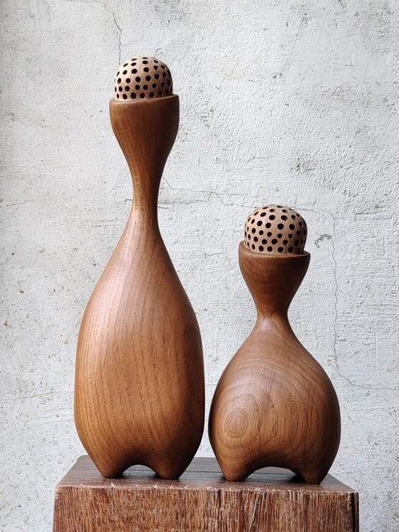 Oggetti decorativi in legno, due pezzi, retroDom, Marrone, Organic Modern (foto 2 di 9)