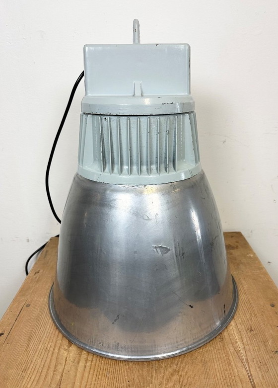 Image 1 of Vintage Silver Industrial Factory Pendant Lamp from Elektrosvit, 1960s