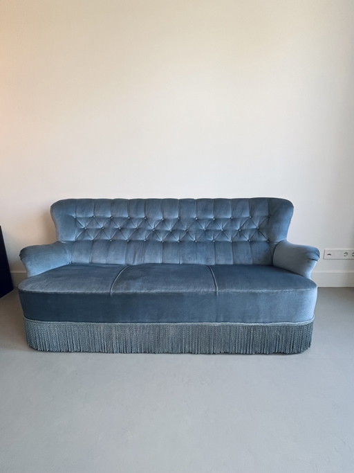 Glacier Blue Vintage 3-Seater Sofa – banken, Textile, Velvet