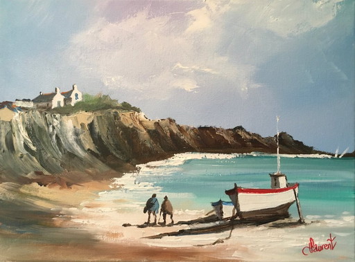 Philippe LAURENT - Petite crique en Bretagne - Tableau d'artiste