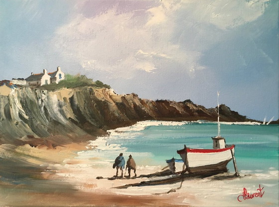 Image 1 of Philippe LAURENT - Petite crique en Bretagne - Tableau d'artiste