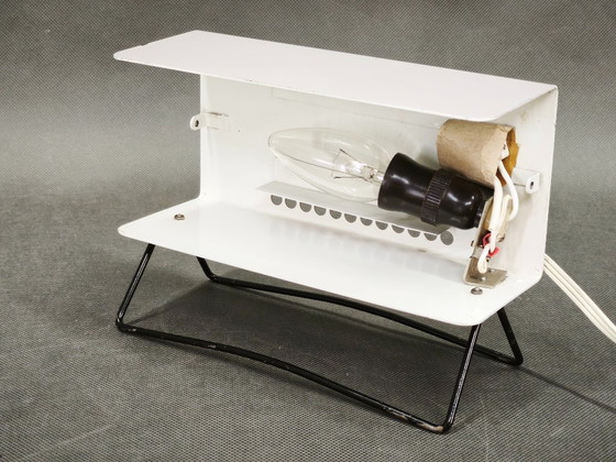 1970s Pokrok Žilina PS 11 Industrial Table Lamp, Czechoslovakia, Metal, Plastic, White (photo 10 of 10)