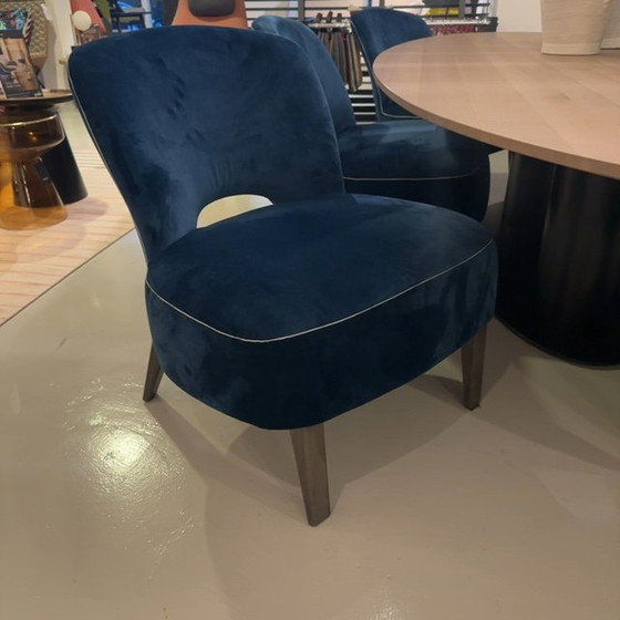 Image 1 of Mesa de comedor baja Passe Partout Buddha - 300x130 con sillas de comedor Moon (juego de 6)