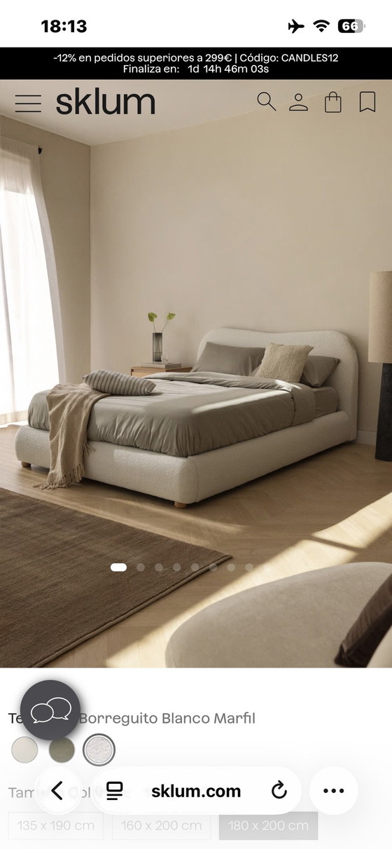 King Size Bed 180x 200 – sklum, Matrassen en bedbodems, Hout, Wol (photo 5 of 5)