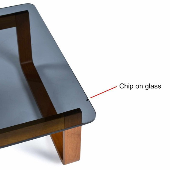 Image 1 of Vintage 1970s Minimalist Modern Frank Lowen for Tessa T4 Teak and Glass Square Side Table or Coffee Table