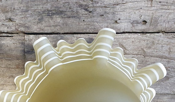 Image 1 of 2239 Lampada a sospensione in vetro antico giallo con nuovo cablaggio