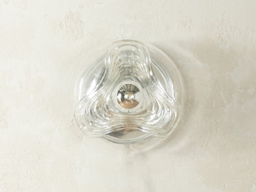 Wandleuchte WAVE aus den 1970er Jahren, Peill & Putzler – wandlampen, Glass, Metal