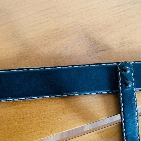 Jacques Adnet black leather wall Coat rack, Modern (photo 8 of 15)