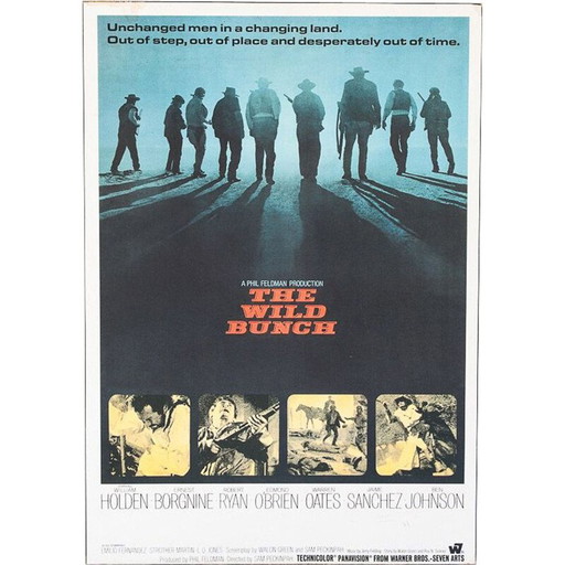 Vintage-Plakat des Films "The Wild Bunch" von Sam Peckinpah, 1970
