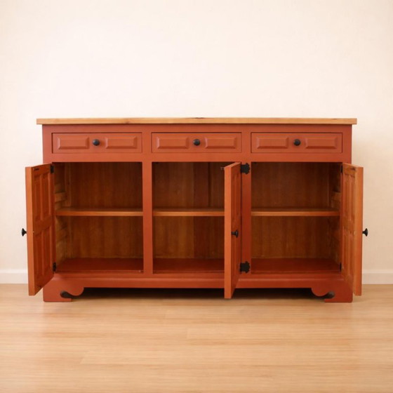 1940s Spanish Castilian Style Narrow Sideboard – Wood (photo 8 of 9)