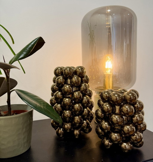 Light & Living Bubble Vases – Set of 2 – Dark Metallic NEW – vazen, Glass (photo 2 of 5)