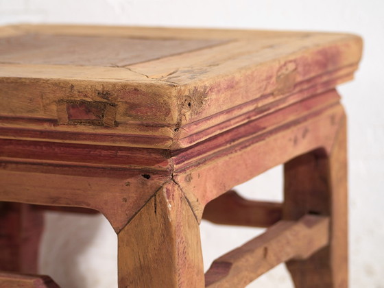 Tavolino basso antico in legno di olmo, Cina, circa 1870, Tavoli da pranzo, Rosso (foto 5 di 8)