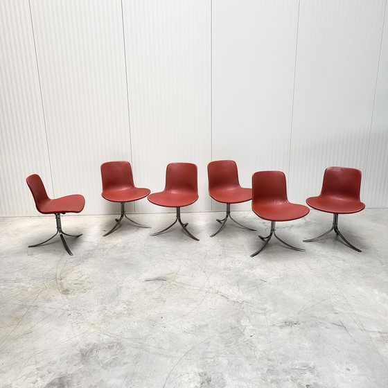 Image 1 of 6X Poul Kjaerholm Pk9 Chaise Par Fritz Hansen