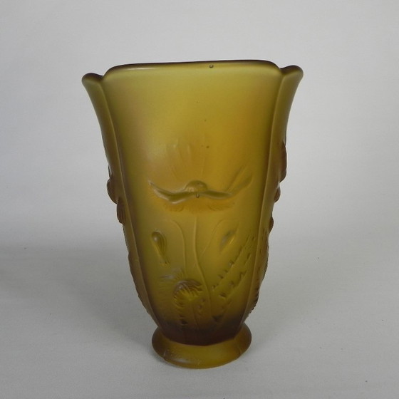 Image 1 of barolac, persglas Inwald vaas, model "Floral" jaren 60