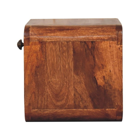 Mini comodino da parete in legno massello di mango con finitura caramello miele. – Artisan, Comodini, Wood (photo 8 of 10)