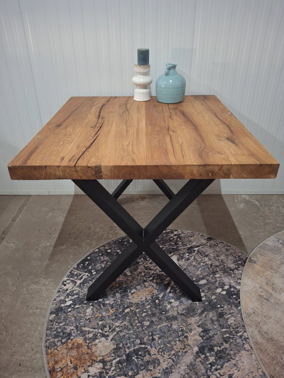 Image 1 of Robust Dining Table Made of Oak Wood 100x95 cm, New