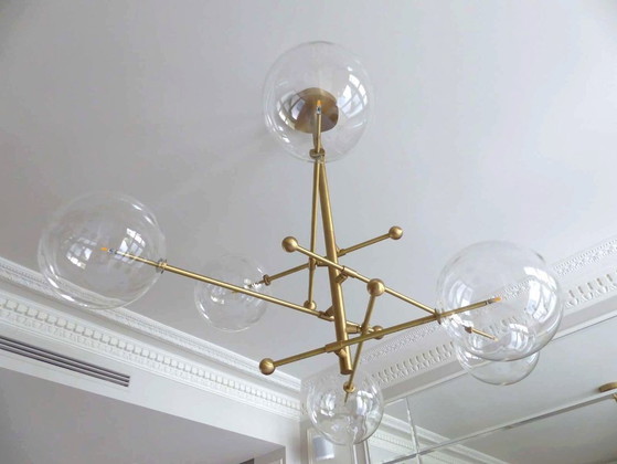 Image 1 of Sospensione in ottone e vetro borosilicato "RD15 6 ARMS" design Schwung