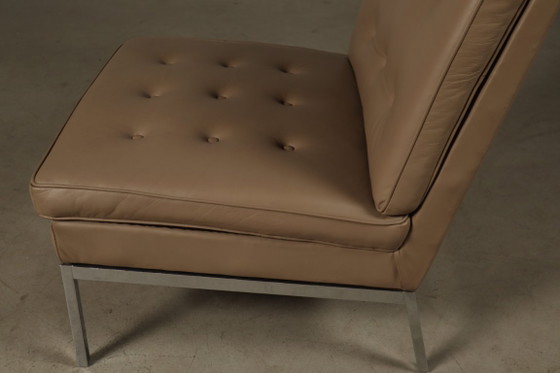 Poltrona Florence Knoll, Poltrone, Cromo, Pelle, Beige, Vintage (foto 4 di 15)