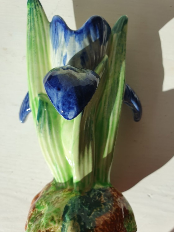 Image 1 of Shorter&Sons Staffordshire vase IRIS hand painted