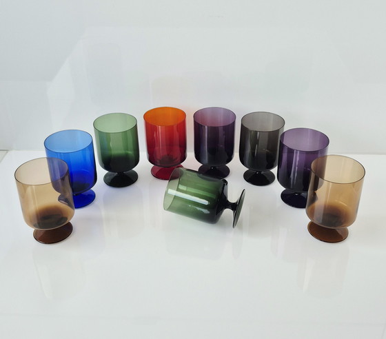 Image 1 of Ingrid Glas stained glass drinking glasses, 33 pieces, 1960s, rare! Ingridhütte
