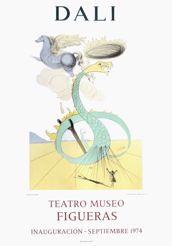 Image 1 of Salvador DALI Expo 74 - Teatro Museo Figueras Inauguracion 8 cartel original 197