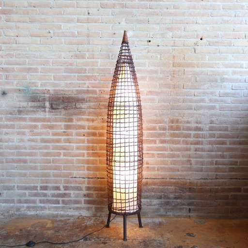 vintage floor lamp floor lamp wicker fabric Japandi