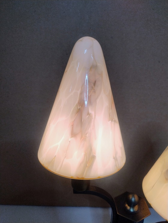 Lampe Vintage Art-Déco – Metal, Glass (photo 2 of 6)