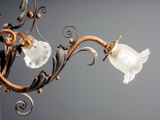 Image 1 of Lampadario in ferro vintage, anni '10