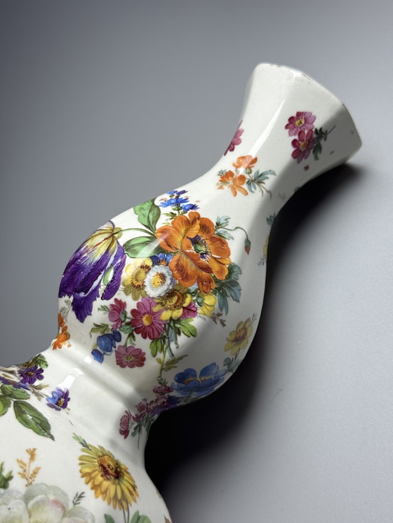 Image 1 of Boch Frères Belgium - KERALUX-  “Fleur de Saxe” Art Deco Vase 