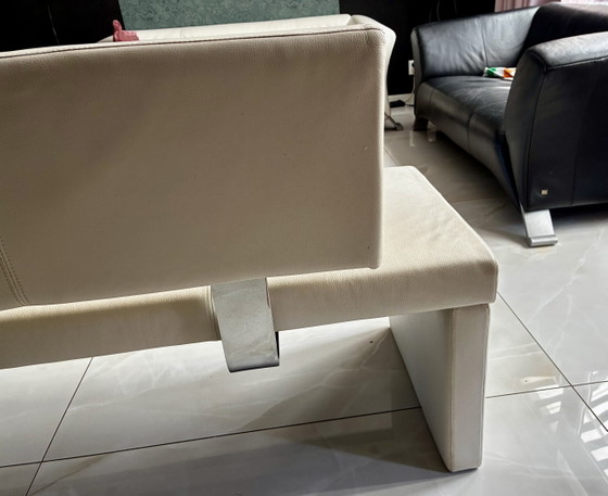Rolf Benz Eetkamer Bank 620 – Bankjes, Leather, Metal (photo 5 of 7)