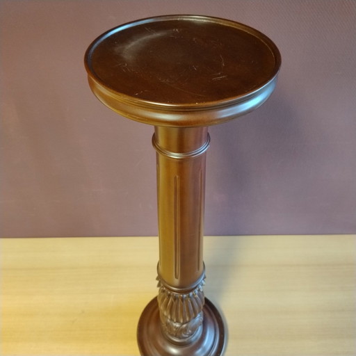 Vintage englischer Pflanzentisch aus dunklem Mahagoni - Maße: 25x33x100cm (LxBxH)