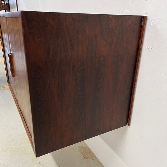 Image 1 of Rosewood Tambour Door Cabinet By Kai Kristiansen For Feldballes