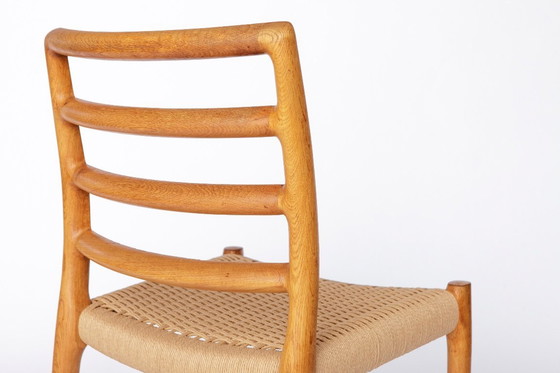 Image 1 of Niels Otto Møller Model 85 Chairs – Oak, Danish Mid-Century Dining Chairs, 1980s, New Danish Cord Weave, Up to 6 Available