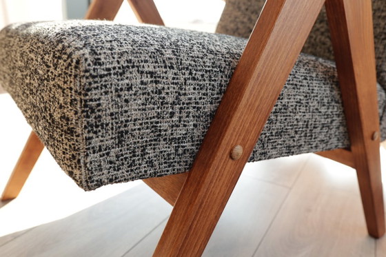 Image 1 of Loungestoel zwart granola mid-century modern design