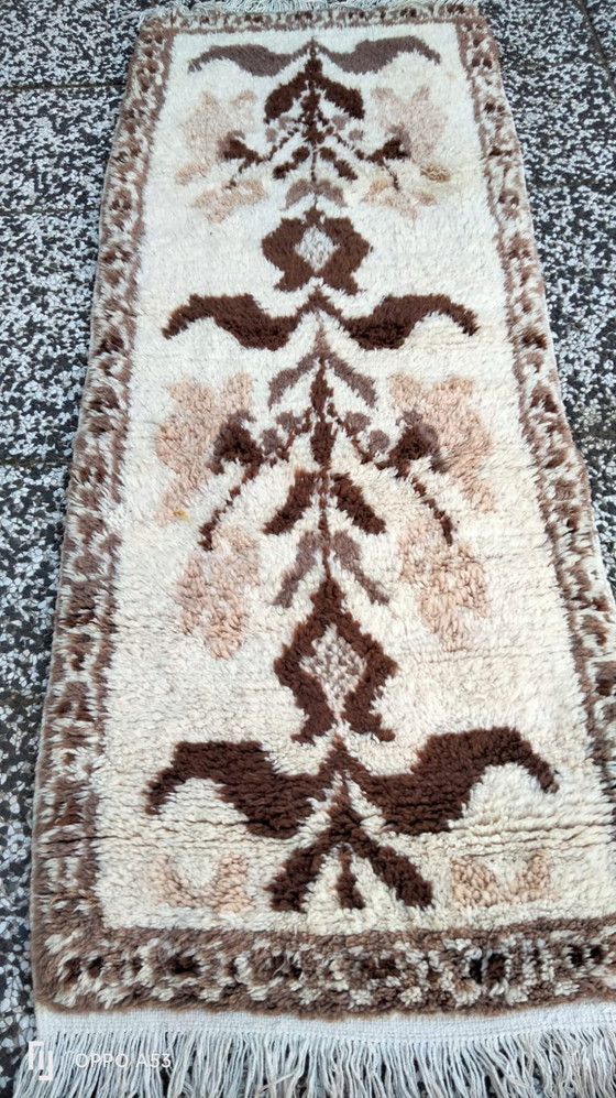 Image 1 of Handgeknoopt Berber kleed wol 204x80cm