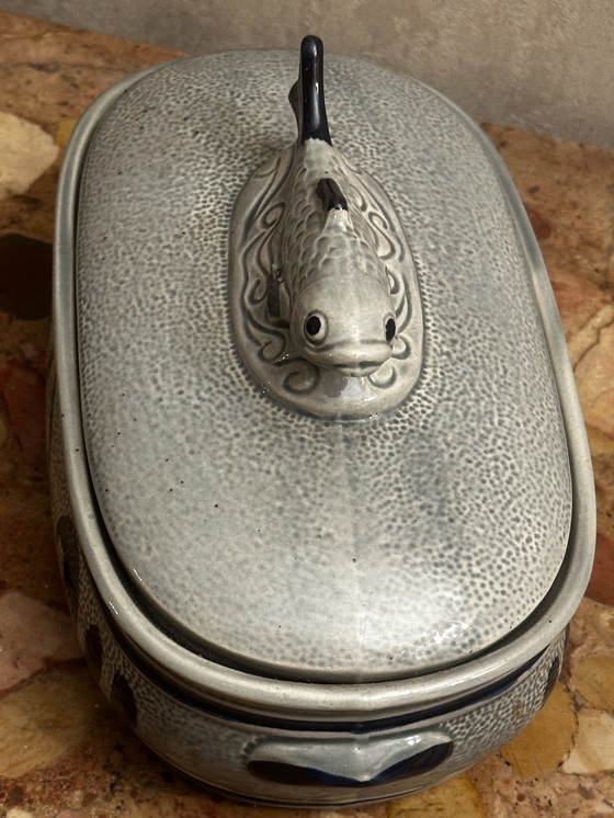 Image 1 of Staffel Steingut Fischterrine oder Heringstopf - Westdeutschland