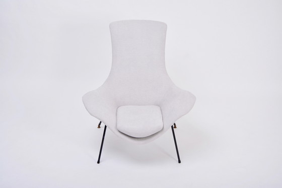 Image 1 of Chaise longue grise italienne du milieu du siècle par Augusto Bozzi pour Saporiti