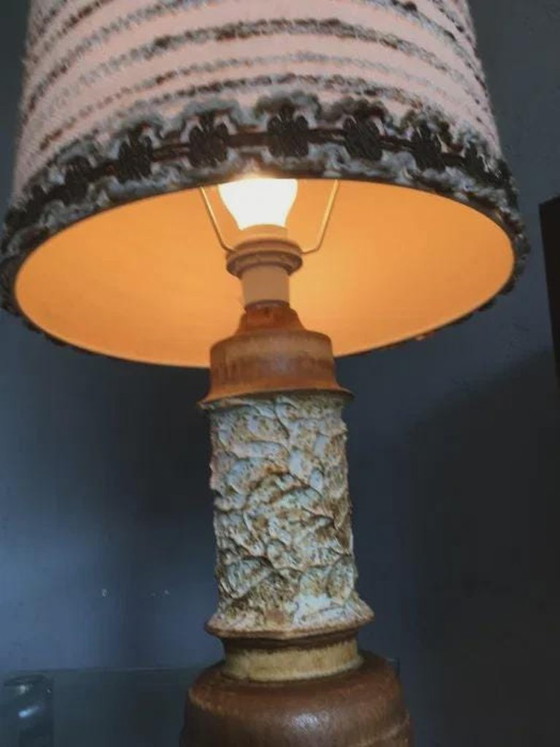 Lampe de table en grès Ego Stengods par Bruno Karlsson, Suède, années 1960, Céramique, Marron (photo 2 sur 5)