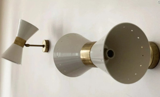 Image 1 of Coppia di applique diabolo bianco avorio