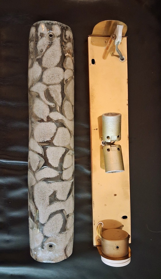 Image 1 of Bellissima lampada da parete vintage in vetro Hillebrand - Modello 8791-212 - Anni '70