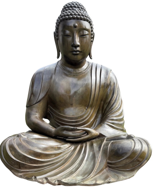 89 cm Buda Amida Japonés de Bronce – Estilo Kamakura Daibutsu – Amida Mudra XXL