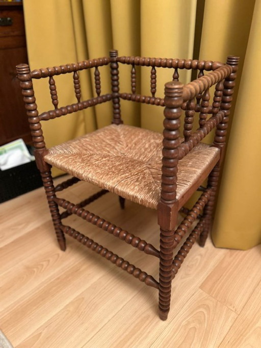 Sedia vintage in vimini a bobina