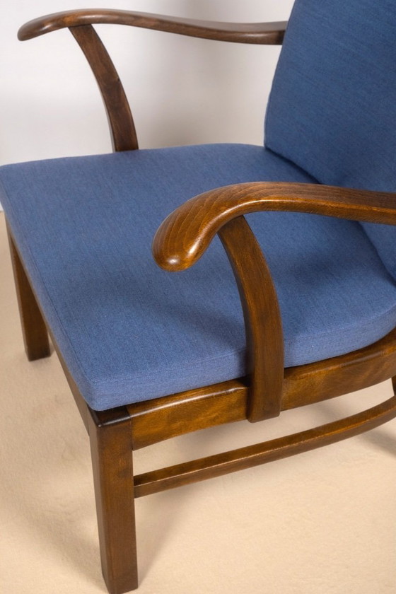 Image 1 of Loungestoelen uit de jaren 40 van Tyge Hvass, model 1628 voor Fritz Hansen, Denemarken